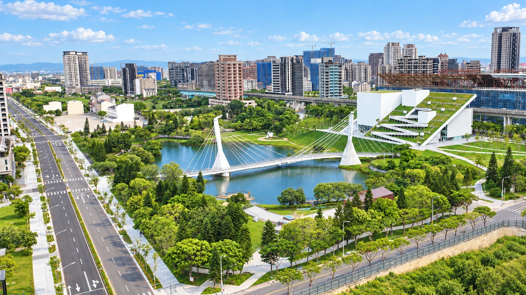 青塘園湖畔與周邊綠地生活意境示意